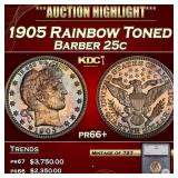 1905 Proof Barber Quarter Rainbow Toned  25c pr66+