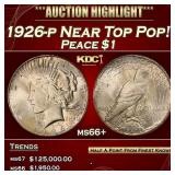 1926-p Peace Dollar Near Top Pop! $1 ms66+ SEGS