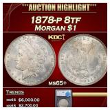 1878-p 8tf Morgan Dollar $1 ms65+ SEGS