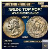 1952-d Washington Quarter TOP POP! 25c ms68 SEGS