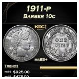 IC 1911-p Barber Dime 10c Grades GEM+ Unc