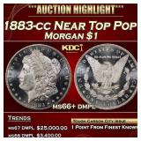 IC 1883-cc Morgan Dollar Near Top Pop! $1 ms66+ dm