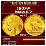 IC 1907-p Gold Indian Eagle $10 Select+ Unc USCG