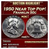 1950 Proof Franklin Half Dollar Near Top Pop! 50c