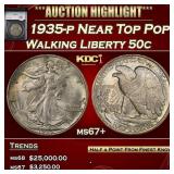 YC 1935-p Walking Liberty Half Dollar Near Top Pop