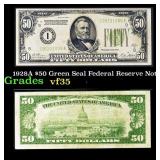 1928A $50 Green Seal Federal Reserve Note Grades v