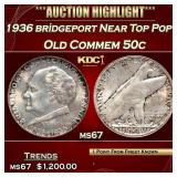 1936 bridgeport Old Commem Half Dollar Near Top Po