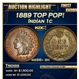 IC 1889 Indian Cent TOP POP! 1c ms66+ bn SEGS