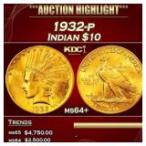 IC 1932-p Gold Indian Eagle $10 ms64+ SEGS