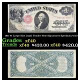 1917 $1 Large Size Legal Tender Note Grades xf Sig