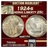 YC 1924-s Standing Liberty Quarter 25c ms67 FH SEG