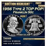 IC 1956 Type 2 Proof Franklin Half Dollar TOP POP!