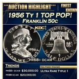 IC 1956 Ty 1 Proof Franklin Half Dollar TOP POP! 5