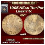 YC 1905 Liberty Nickel NEar Top Pop! 5c ms67 SEGS
