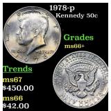1978-p Kennedy Half Dollar 50c Grades GEM++ Unc