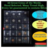 20 Great Coins of the World, hand selected, many t