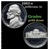 1982-s Proof Jefferson Nickel 5c Grades GEM++ Proo