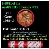 BU Shotgun Lincoln 1c roll, 1981-d 50 pcs Dunbar W