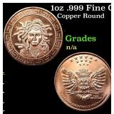 1oz .999 Fine Copper Bullion Round - Medusa Style