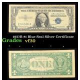 1957B $1 Blue Seal Silver Certificate Grades vf++