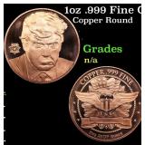 1oz .999 Fine Copper Bullion Round - Trump Style G