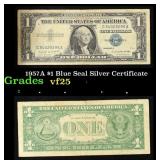 1957A $1 Blue Seal Silver Certificate Grades vf+