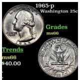 1965-p Washington Quarter 25c Grades GEM+ Unc