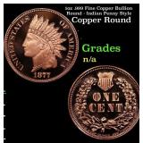 1oz .999 Fine Copper Bullion Round - Indian Penny