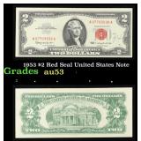 1953 $2 Red Seal United States Note Grades Select