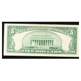 1953A $5 Red Seal United States Note Grades Choice