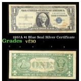 1957A $1 Blue Seal Silver Certificate Grades vf++