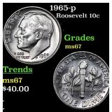 1965-p Roosevelt Dime 10c Grades GEM++ Unc