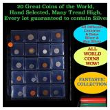 20 Great Coins of the World, hand selected, many t