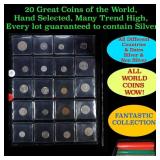 20 Great Coins of the World, hand selected, many t