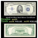 1934D $5 Blue Seal Silver Certificate Grades Selec
