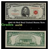 1963 $5 Red Seal United States Note Grades Choice