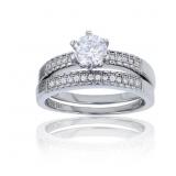 Decadence Sterling Silver Micro Pave 7mm Round Wed