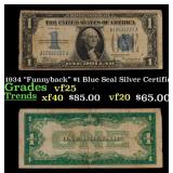 1934 "Funnyback" $1 Blue Seal Silver Certificate G
