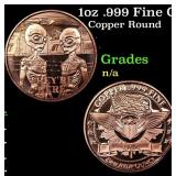 1oz .999 Fine Copper Bullion Round - Alien Style G