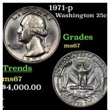 1971-p Washington Quarter 25c GEM++ Unc USCG