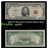 1963 $5 Red Seal United States Note Grades Select