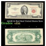 1953B $2 Red Seal United States Note Grades vf++
