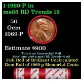 BU Shotgun Lincoln 1c roll, 1964-p 50 pcs Dunbar W
