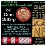 BU Shotgun Lincoln 1c roll, 1963-p 50 pcs Dunbar W
