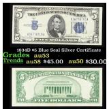 1934D $5 Blue Seal Silver Certificate Grades Selec