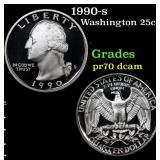 1990-s Proof Washington Quarter 25c Grades GEM++ P