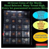 20 Great Coins of the World, hand selected, many t