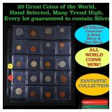 20 Great Coins of the World, hand selected, many t