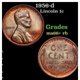 1956-d Lincoln Cent 1c Grades GEM++ RB