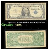 1957A $1 Blue Seal Silver Certificate Grades vf+